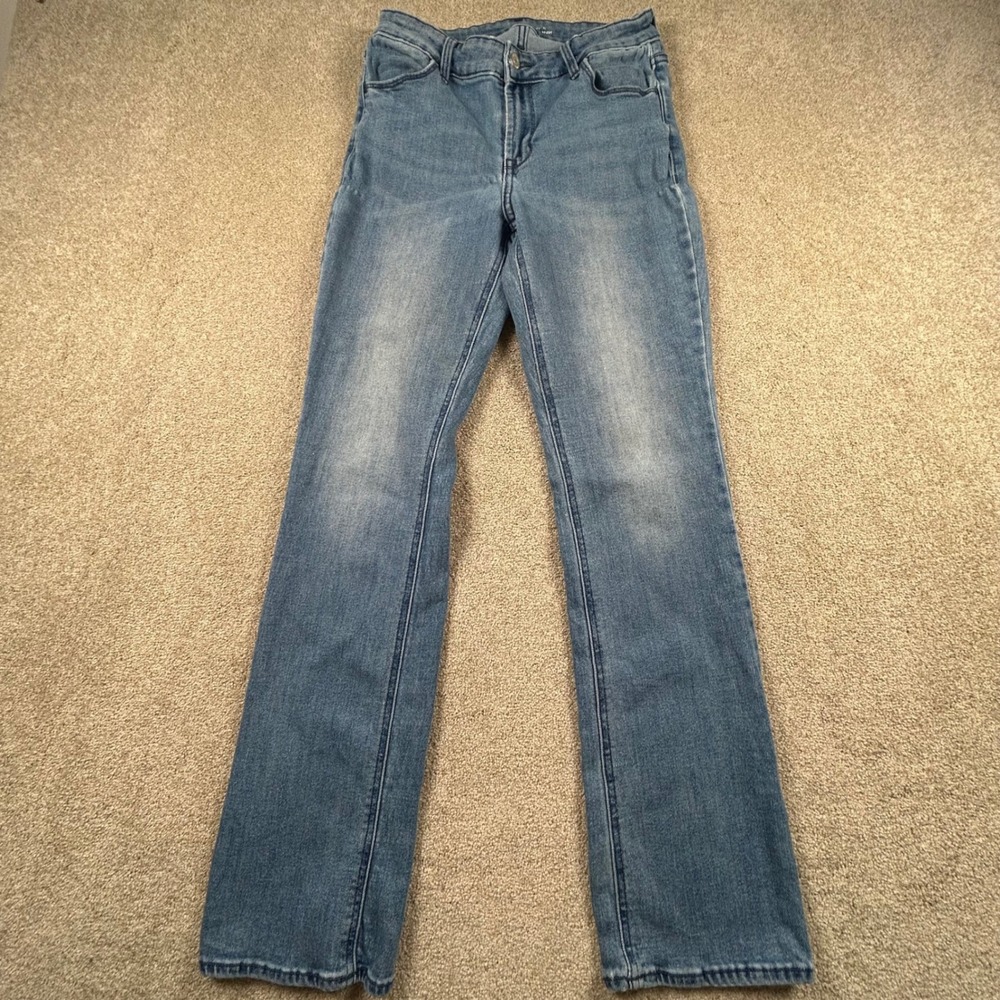 Old Navy Womens High Waisted Flare Jeans Medium Wash Blue Size 6 Stretch Denim